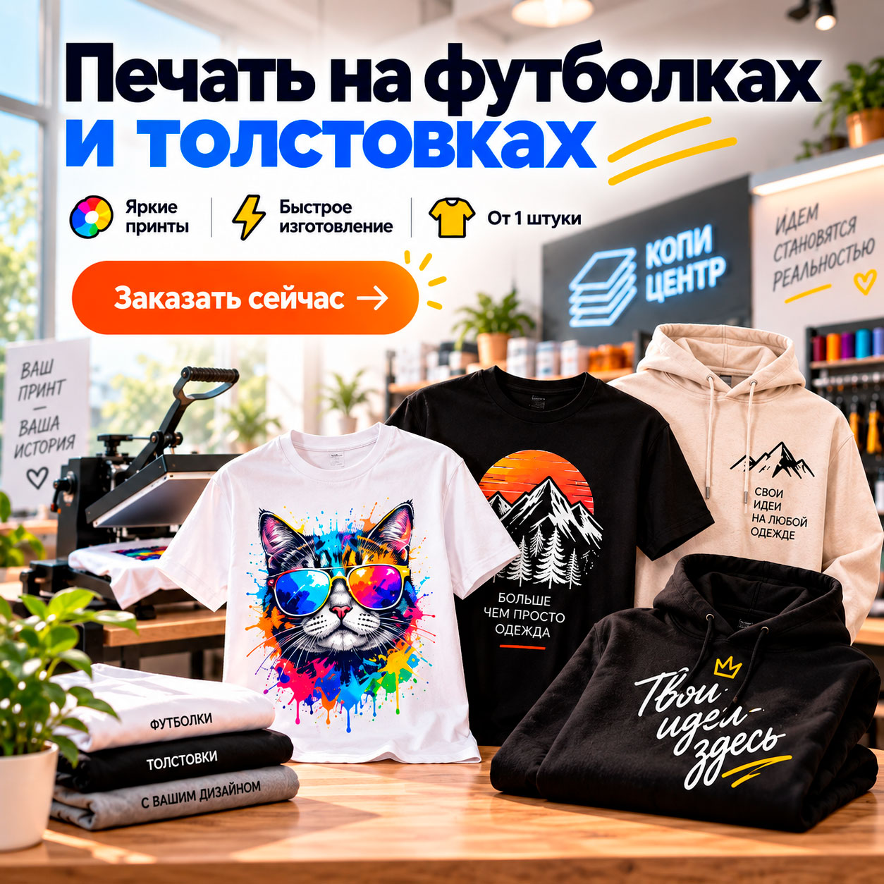 Печать на футболках и толстовках