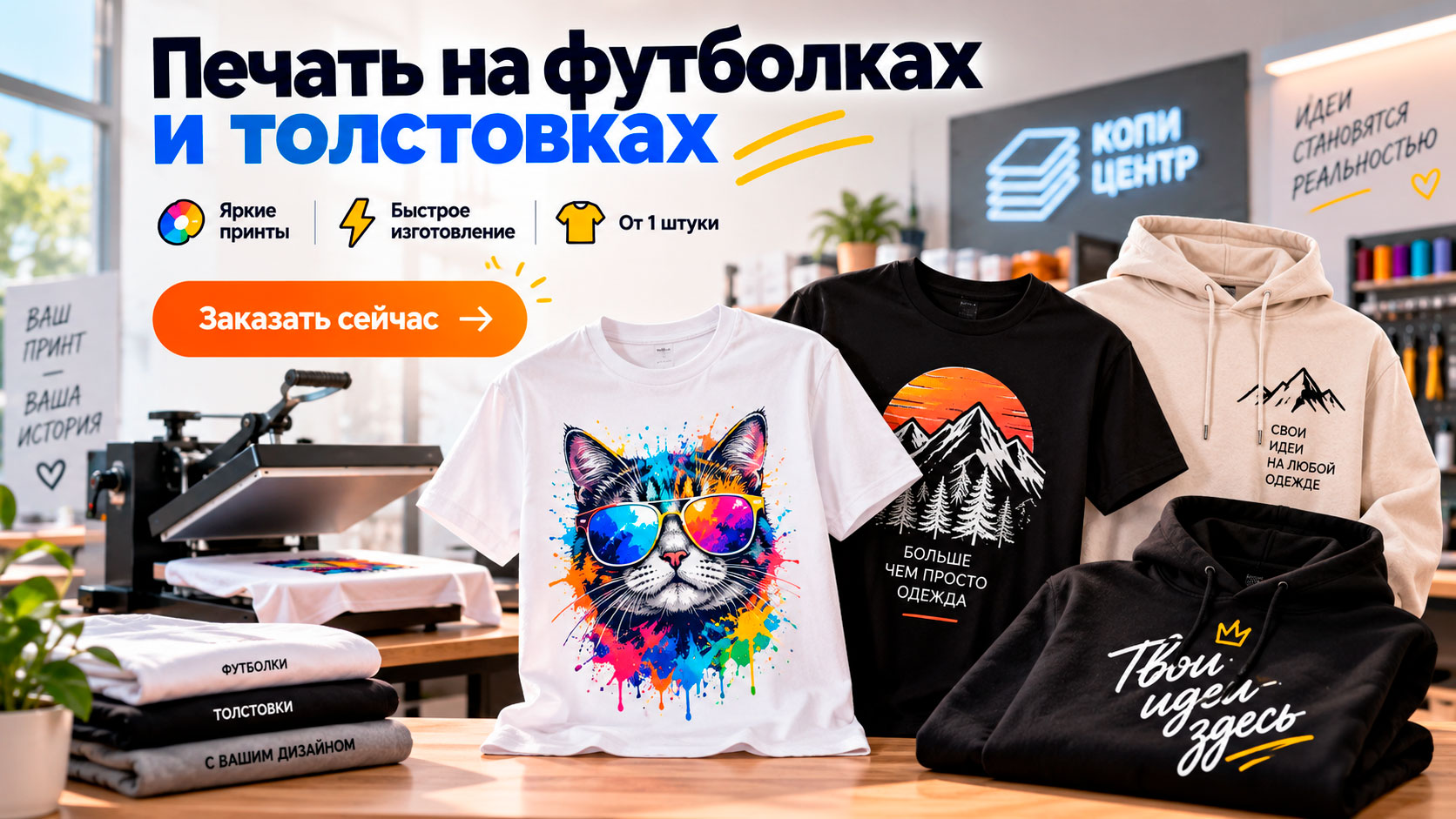 Печать на футболках и толстовках